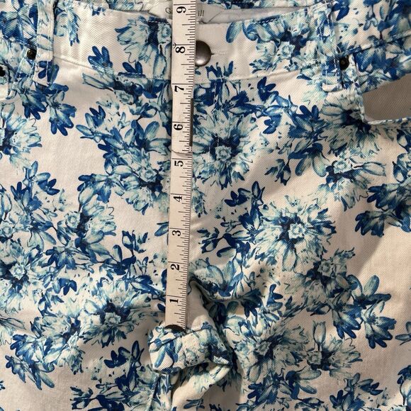 Garnet Hill Floral Jeans Blue White Size 10 (31x27) EUC coastal grandma - Picture 7 of 15